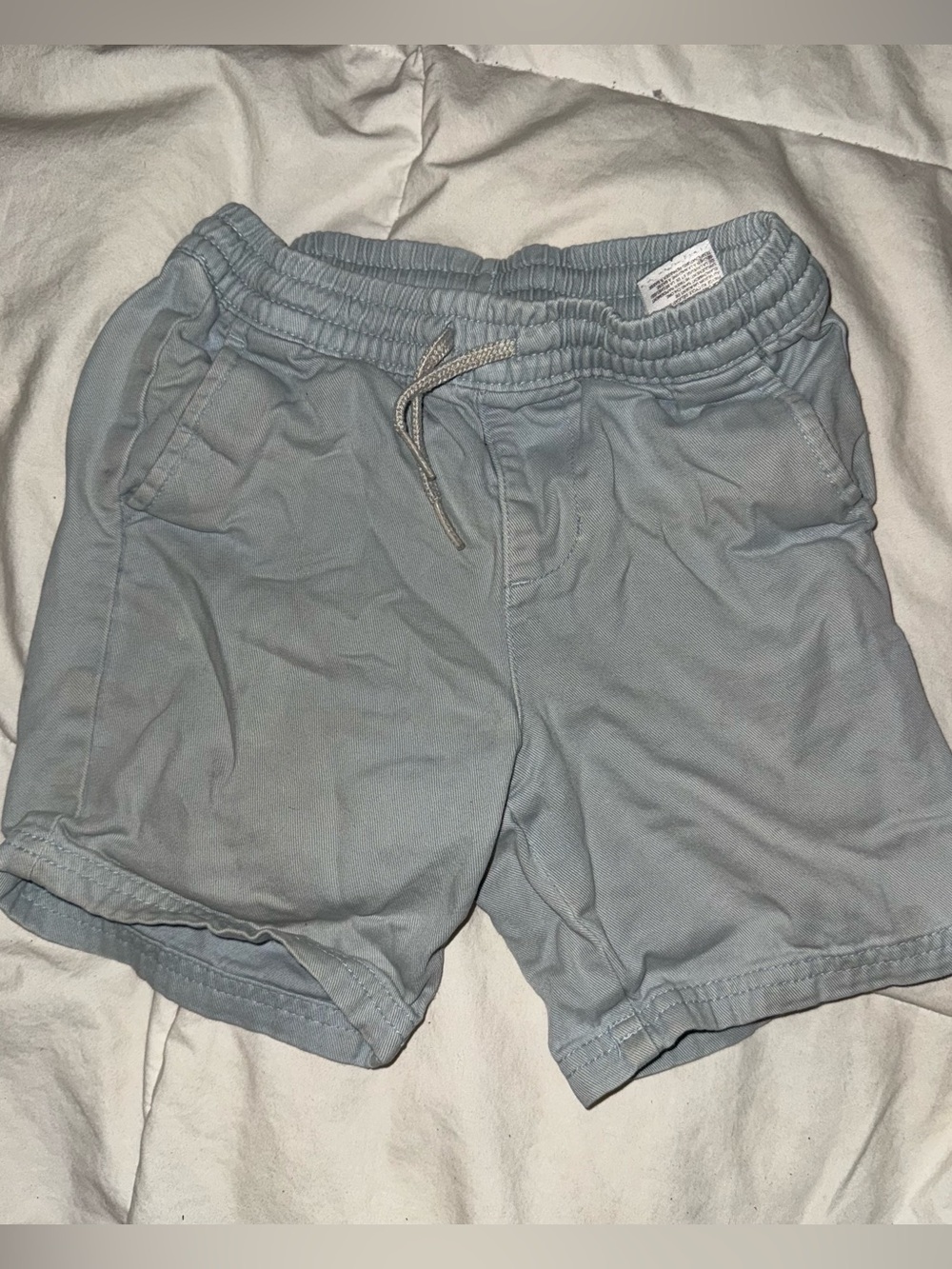 Toddler Light Blue Elastic Waist Shorts - Casual Everyday Style